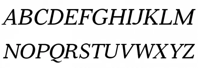 Serif6Beta-Italic Schriftart Groß