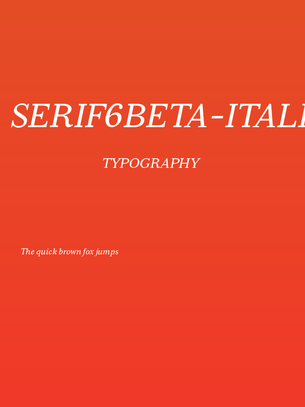 Serif6Beta-Italic Poster