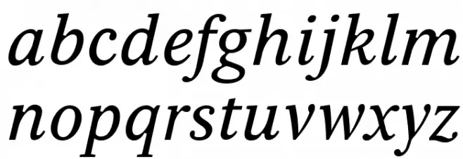 Serif6Beta-Italic Caratteri MINUSCOLO