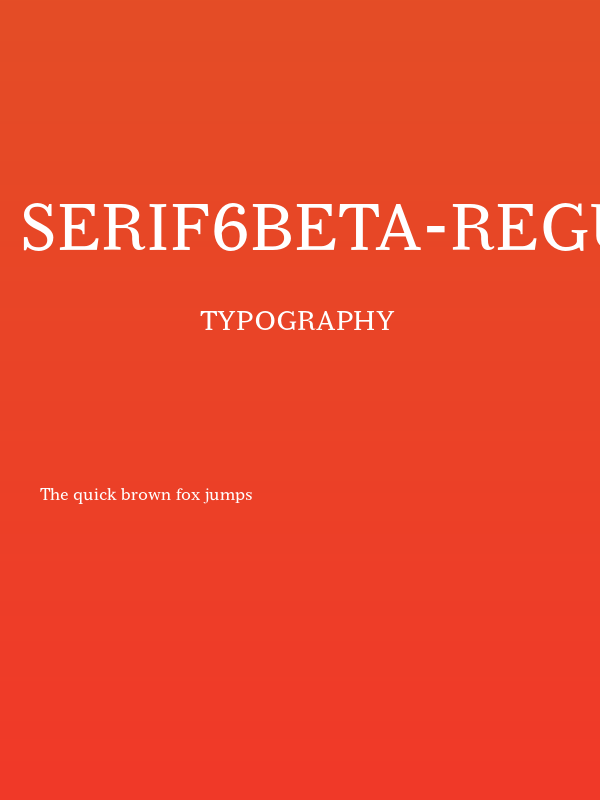 Serif6Beta-Regular Poster