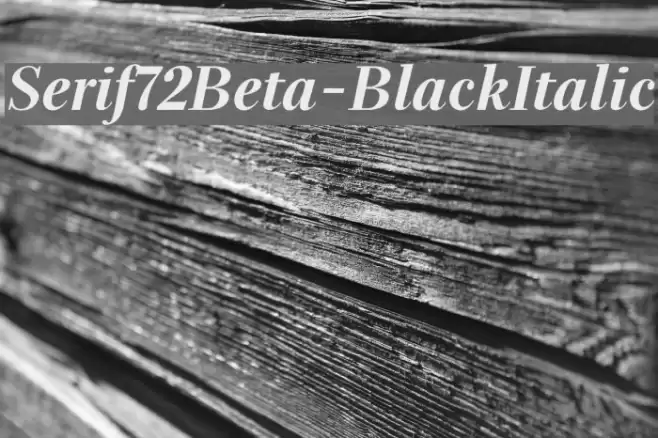Serif72Beta-BlackItalic Font examples