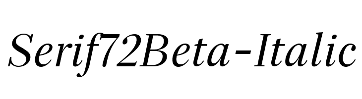 Serif72Beta-Italic Font