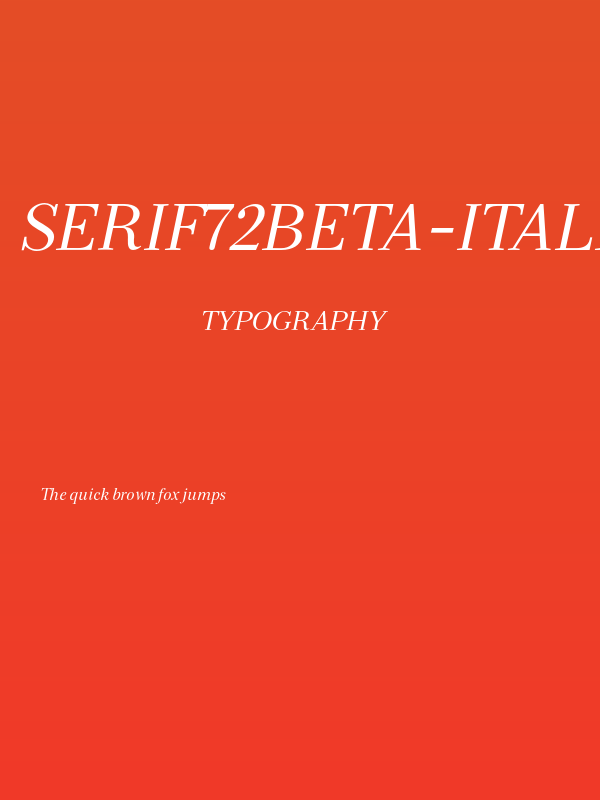 Serif72Beta-Italic Poster