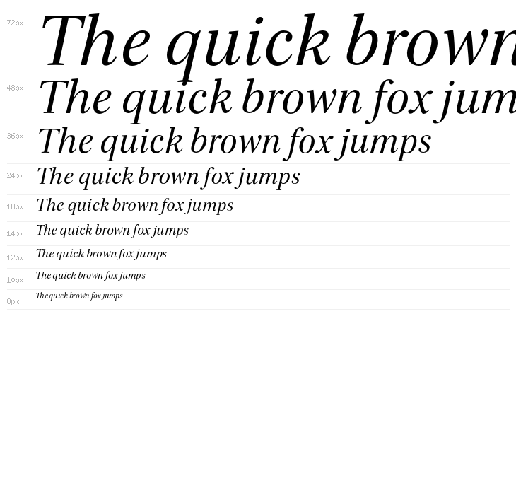Serif72Beta-Italic Waterfall