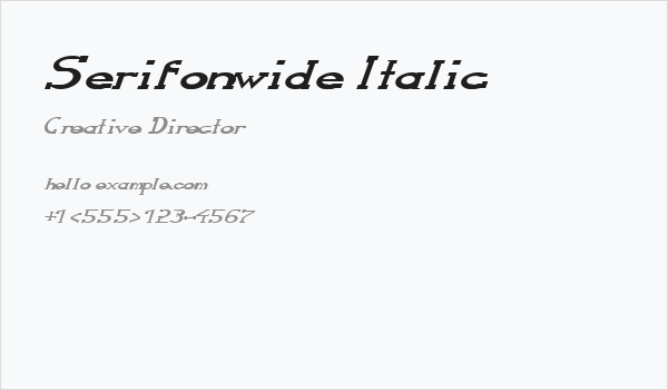 Serifonwide Italic Business Card