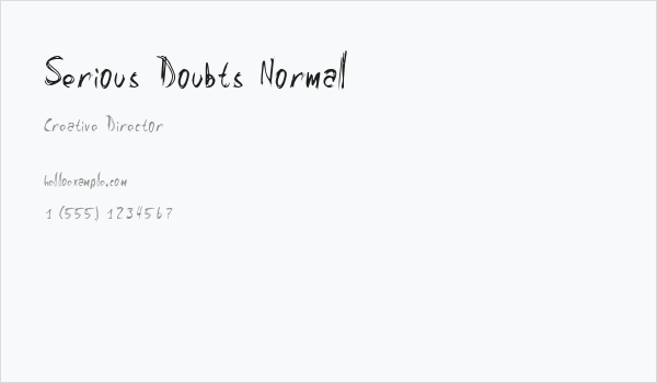 Serious Doubts Normal Business Card