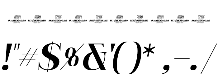 Serling Galleria PERSONAL USE Bold Italic Font OTHER CHARS