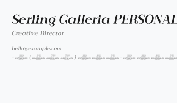 Serling Galleria PERSONAL USE Bold Italic Business Card