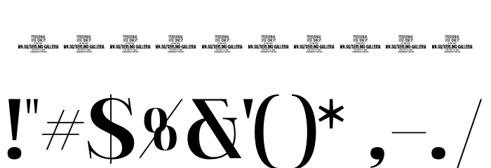 Serling Galleria PERSONAL USE Bold Font OTHER CHARS
