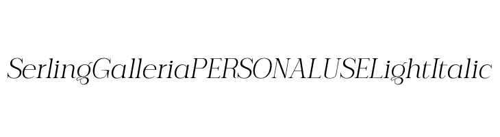 Serling Galleria PERSONAL USE Light Italic  Descarca Fonturi Gratis