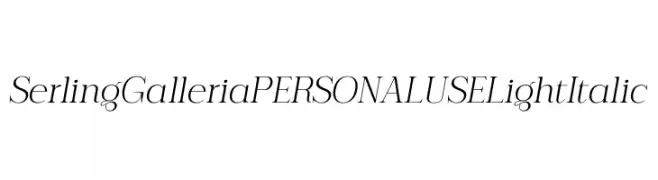 Serling Galleria PERSONAL USE Light Italic  Frei Schriftart Herunterladen