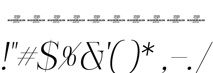 Serling Galleria PERSONAL USE Light Italic Font OTHER CHARS