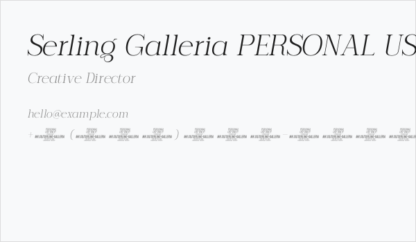 Serling Galleria PERSONAL USE Light Italic Business Card