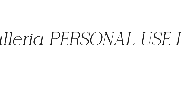Serling Galleria PERSONAL USE Light Italic Logo