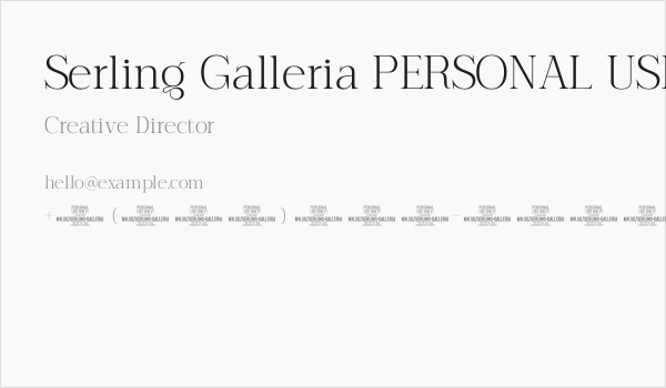 Serling Galleria PERSONAL USE Light Business Card