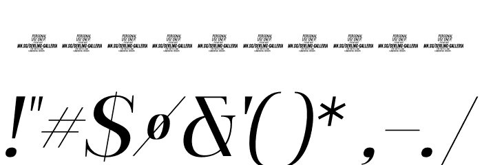 Serling Galleria PERSONAL USE Medium Italic Font OTHER CHARS
