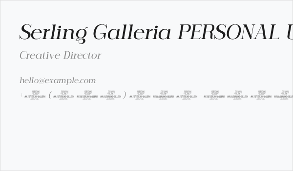 Serling Galleria PERSONAL USE Medium Italic Business Card
