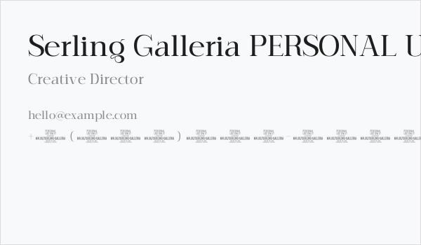 Serling Galleria PERSONAL USE Medium Business Card