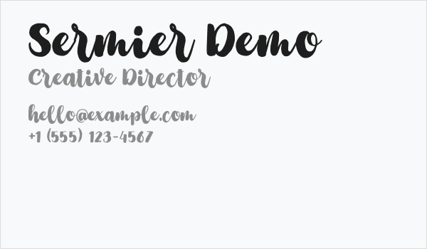 Sermier Demo Business Card