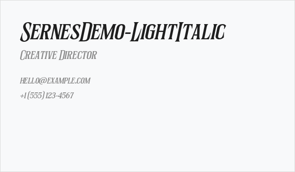 SernesDemo-LightItalic Business Card