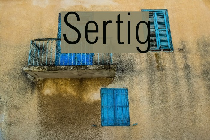 Sertig Font examples