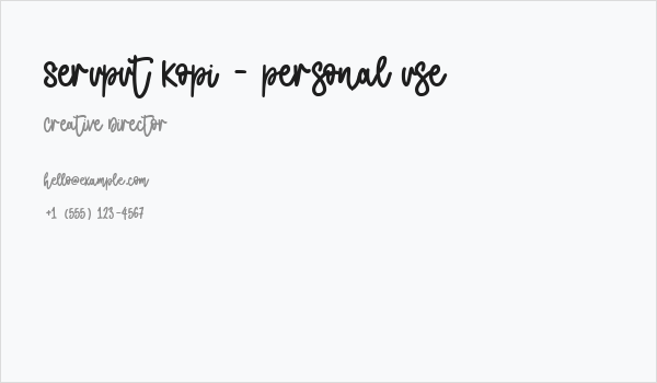 Seruput Kopi - personal use Business Card