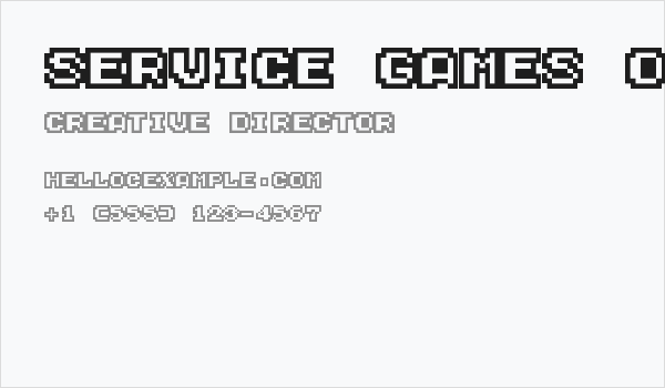 Service Games Oldskool Outline Business Card