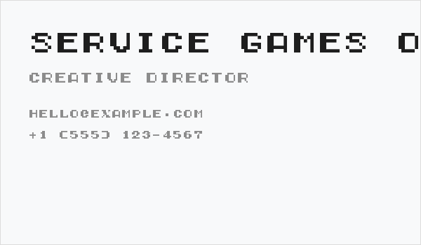 Service Games Oldskool Business Card