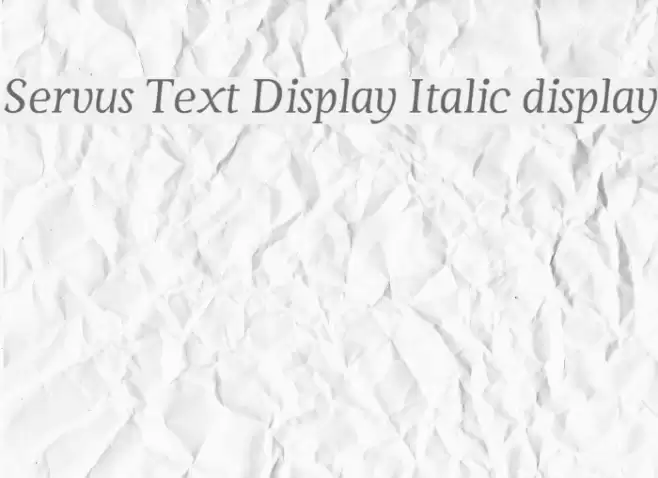 Servus Text Display Italic display Font examples