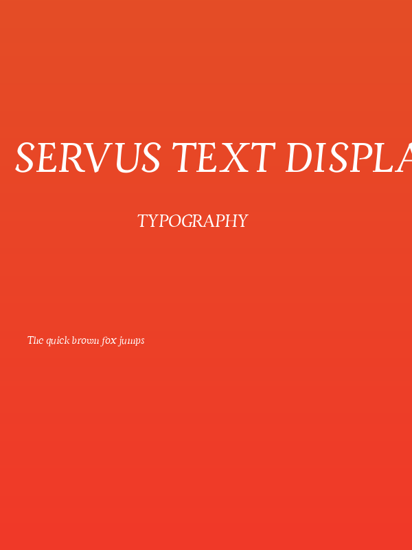 Servus Text Display Italic display Poster
