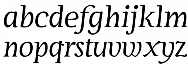 Servus Text Display Italic display Schriftart Kleinbuchstaben