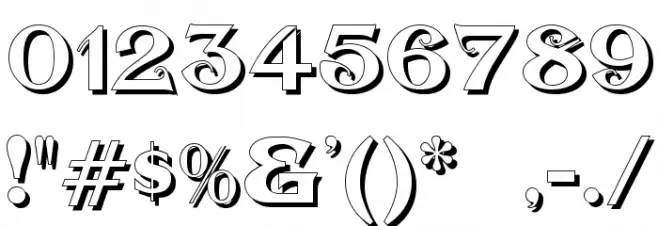 Sesame Shadow Font OTHER CHARS