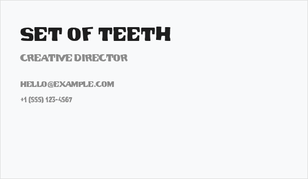 Set of Teeth Business Card