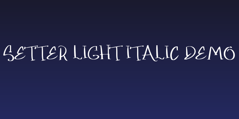 Setter light Italic Demo Social Header