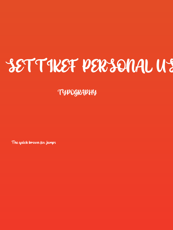 Settikef Personal Use Poster