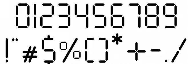 Seven Segment Regular Font OTHER CHARS