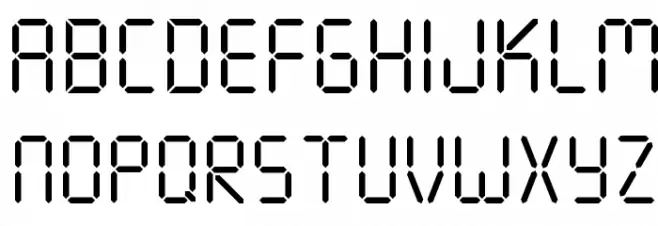 Seven Segment Regular Caratteri MINUSCOLO