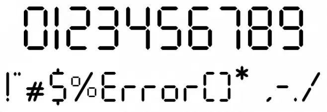 Seven Segment Font OTHER CHARS