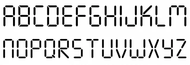 Seven Segment Font LOWERCASE