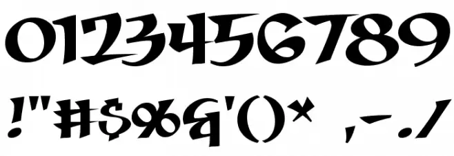 Seven Swordsmen BB Font OTHER CHARS
