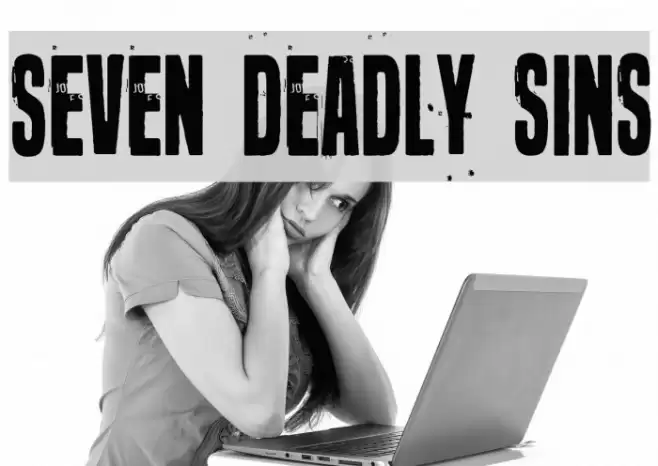 Seven deadly sins Font examples