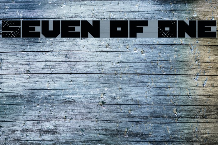 Seven of One Font examples