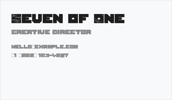 Seven of One Business Card