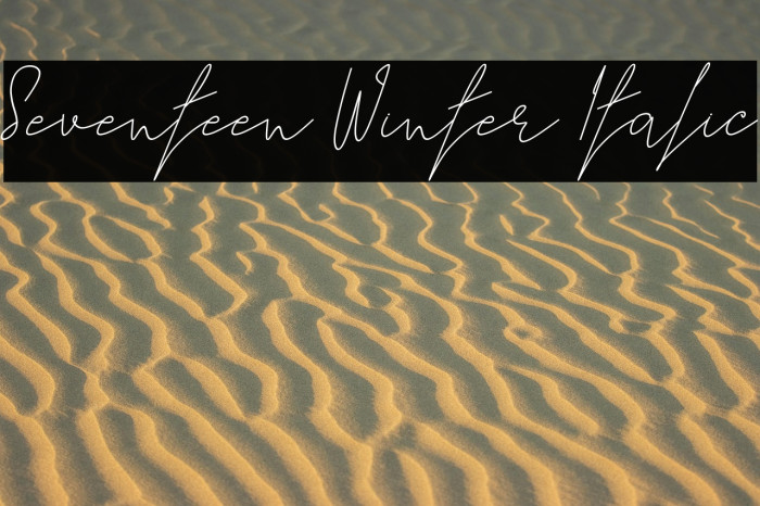 Seventeen Winter Italic फ़ॉन्ट examples