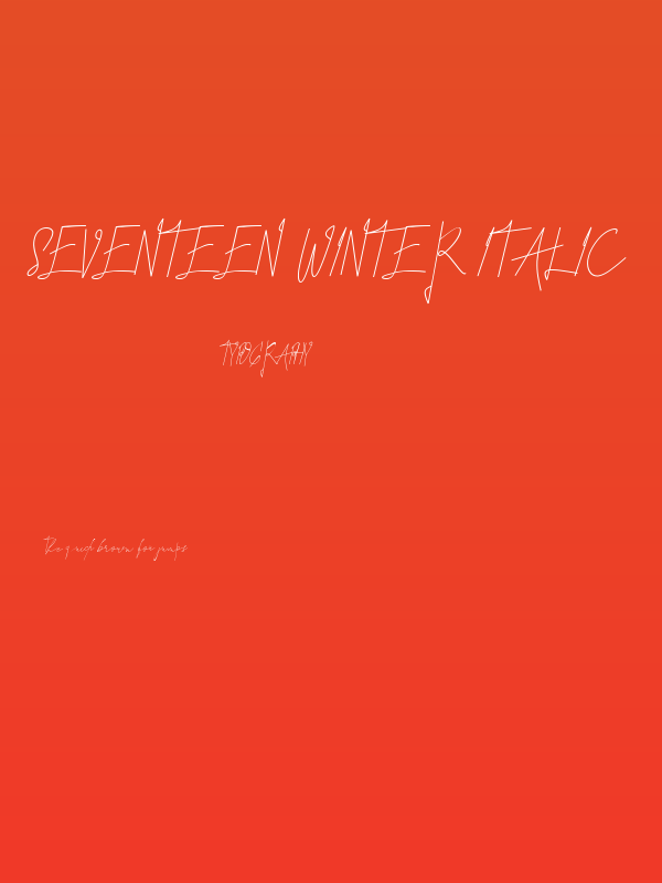 Seventeen Winter Italic Poster