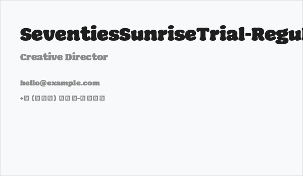 SeventiesSunriseTrial-Regular Business Card