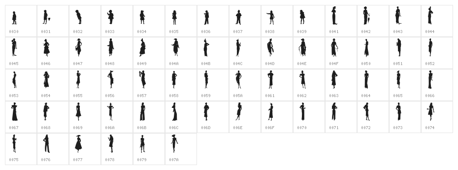 Sewing Patterns 2 Character Map