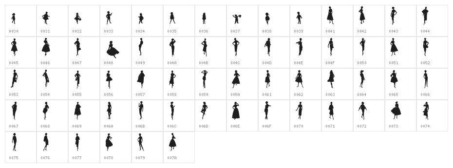 Sewing Patterns Character Map