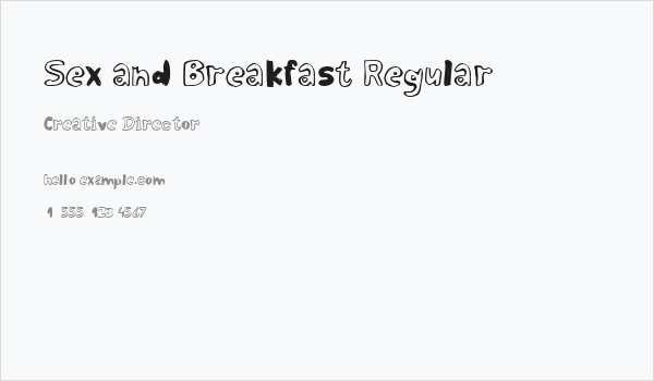 Sex and Breakfast Regular Business Card