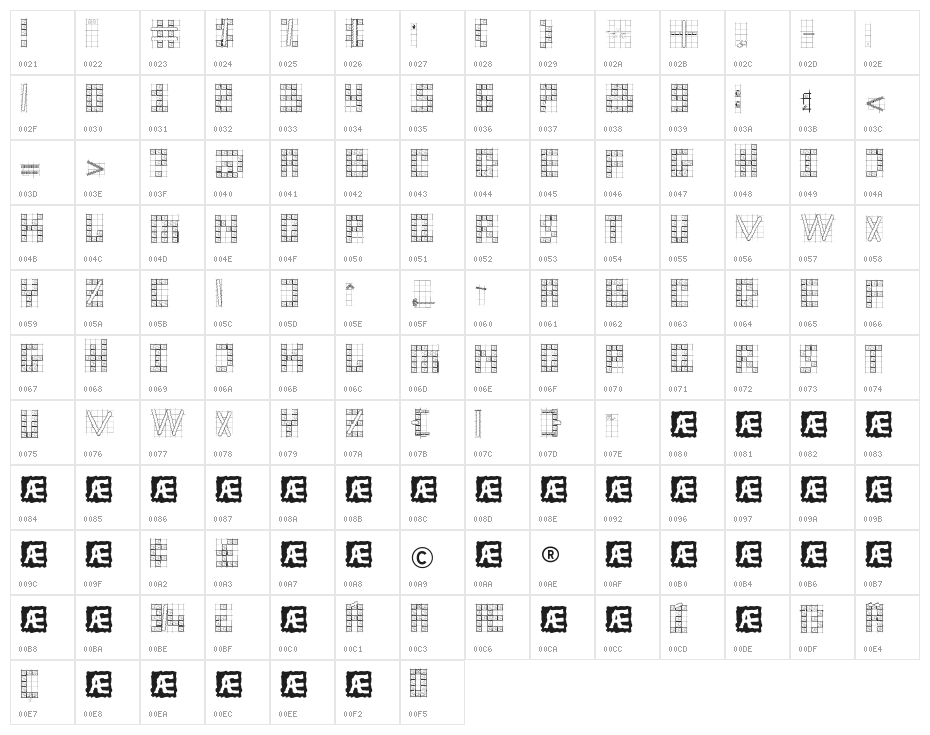 Sexta Susse Character Map
